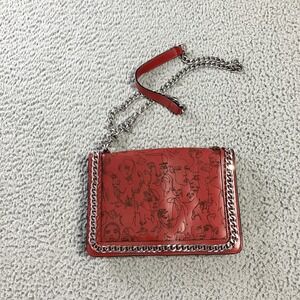 Zara Woman Shoulder Bag Womens Chain Abstract Face Print Purse Artistic Modern